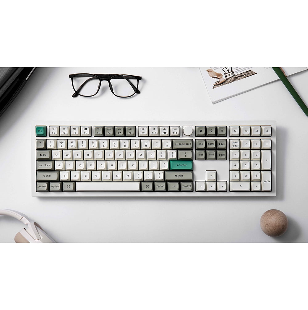 Keychron Q6 Max Clavier mécanique sans fil RVB remplaçable à chaud interrupteur rouges cadre en aluminium avec interrupteur disposition Pleine Taill Blanc Q6M-P1