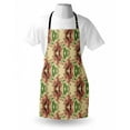 thumbnail image 4 of Abstract Apron, Repeating Geometric Shapes Hexagon Spiral Motifs Illustration Pattern, Unisex Kitchen Bib with Adjustable Neck for Cooking Gardening, Adult Size, Beige and Reseda Green, by Ambesonne, 4 of 4
