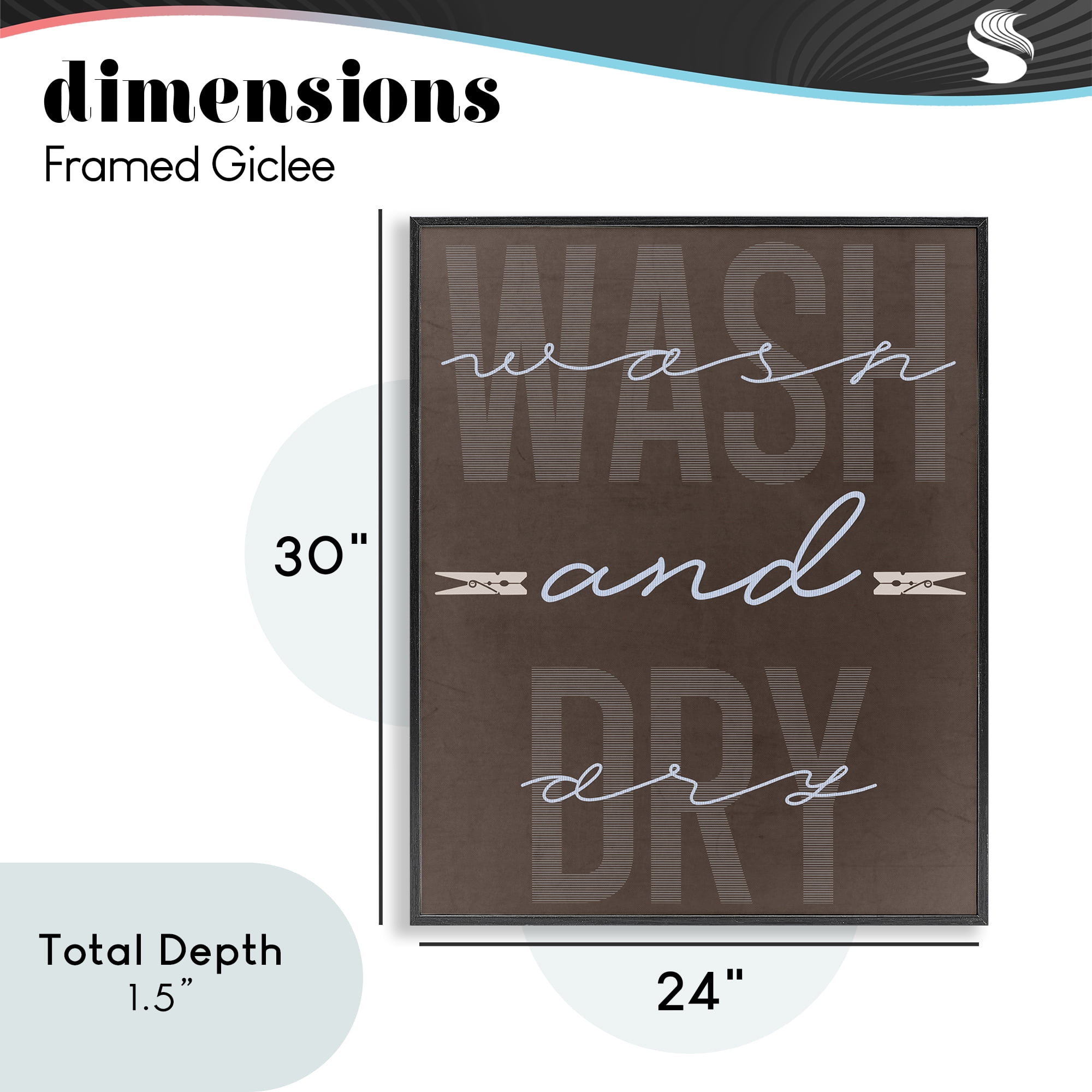Wash And Dry Brown Black Framed Giclee Art, design by Marcus Prime