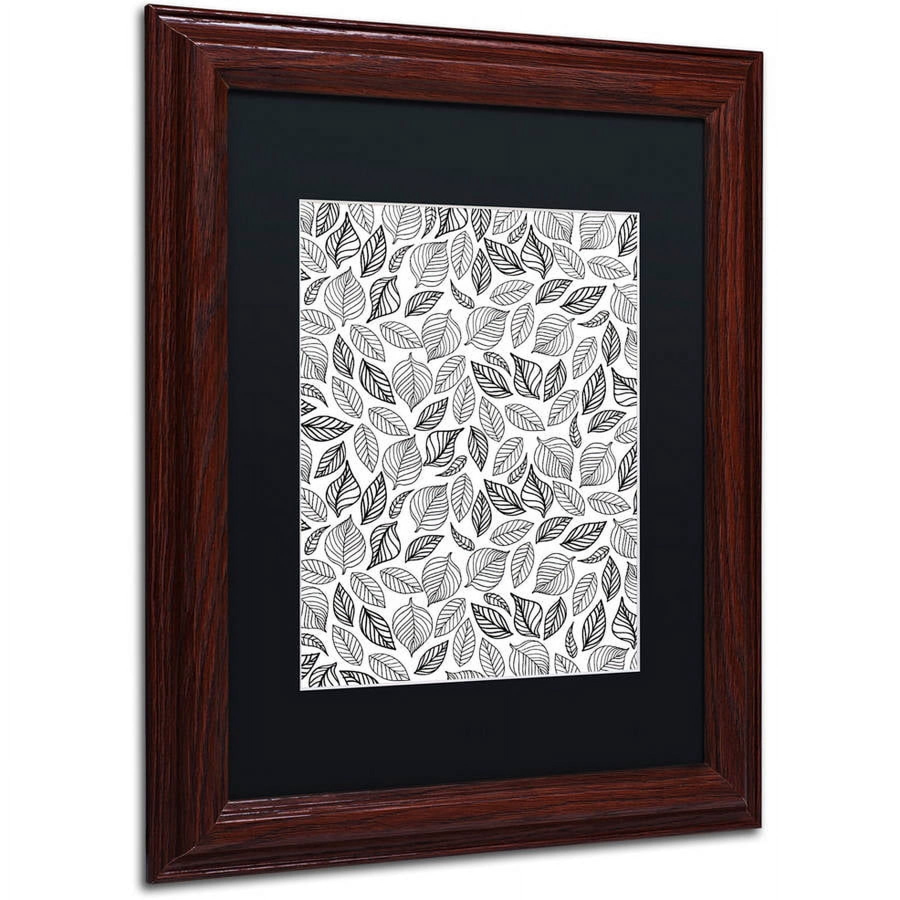 Trademark Fine Art "October Leaves" Canvas Art by Elizabeth Caldwell, Black Matte, Wood Frame