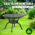 thumbnail image 5 of YRLLENSDAN Patio Table Outdoor Table Outdoor Dining Table Patio Dining Table Wrought Iron Weather Resistant Patio Furniture for Patio Outdoor Pool Balcony (Round), 5 of 7