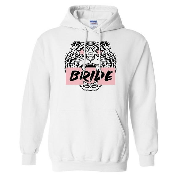 Tiger Bride Hoodie Sweatshirt Unisex Large White