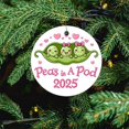 thumbnail image 5 of Peas in A Pod Ornament Green Beans 3" Circle Ceramic Ornament Personalized Christmas Ornaments Xmas Gift, 5 of 5