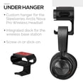 thumbnail image 2 of BRAINWAVZ Soporte para colgar auriculares debajo del escritorio para auriculares inalámbricos Steelseries Arctis Nova Pro con base para la estación base inalámbrica (HPS02), 2 of 5