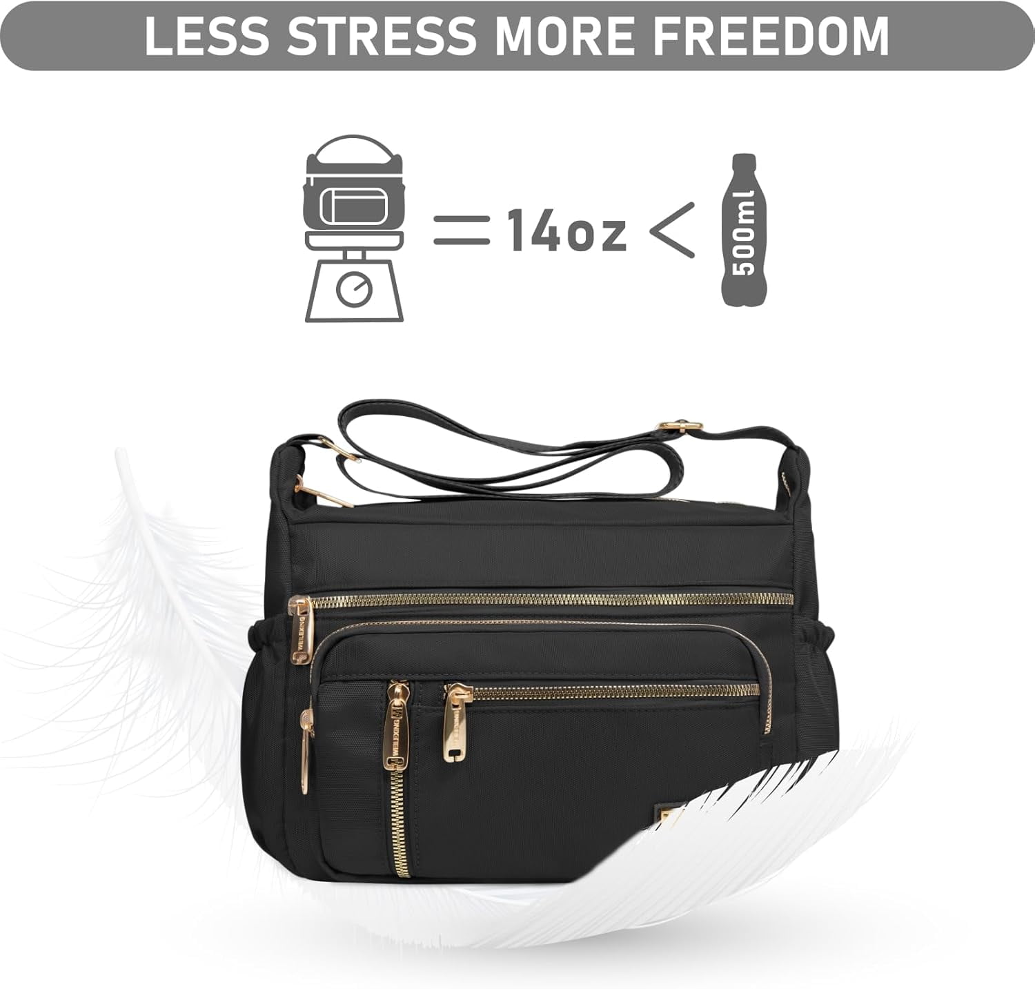 Crossbody Bag for Women, Shoulder Purse Handbag Messenger Bag, Trendy Pocketbooks, Waterproof and Multi-Pockets