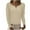 Beige, variant on YUGYXL Oversized T Shirts for Women Vintage Long Sleeve Henley Shirt Button Down Slim Fit Tops Scoop Neck Ribbed Knit Tshirt White M