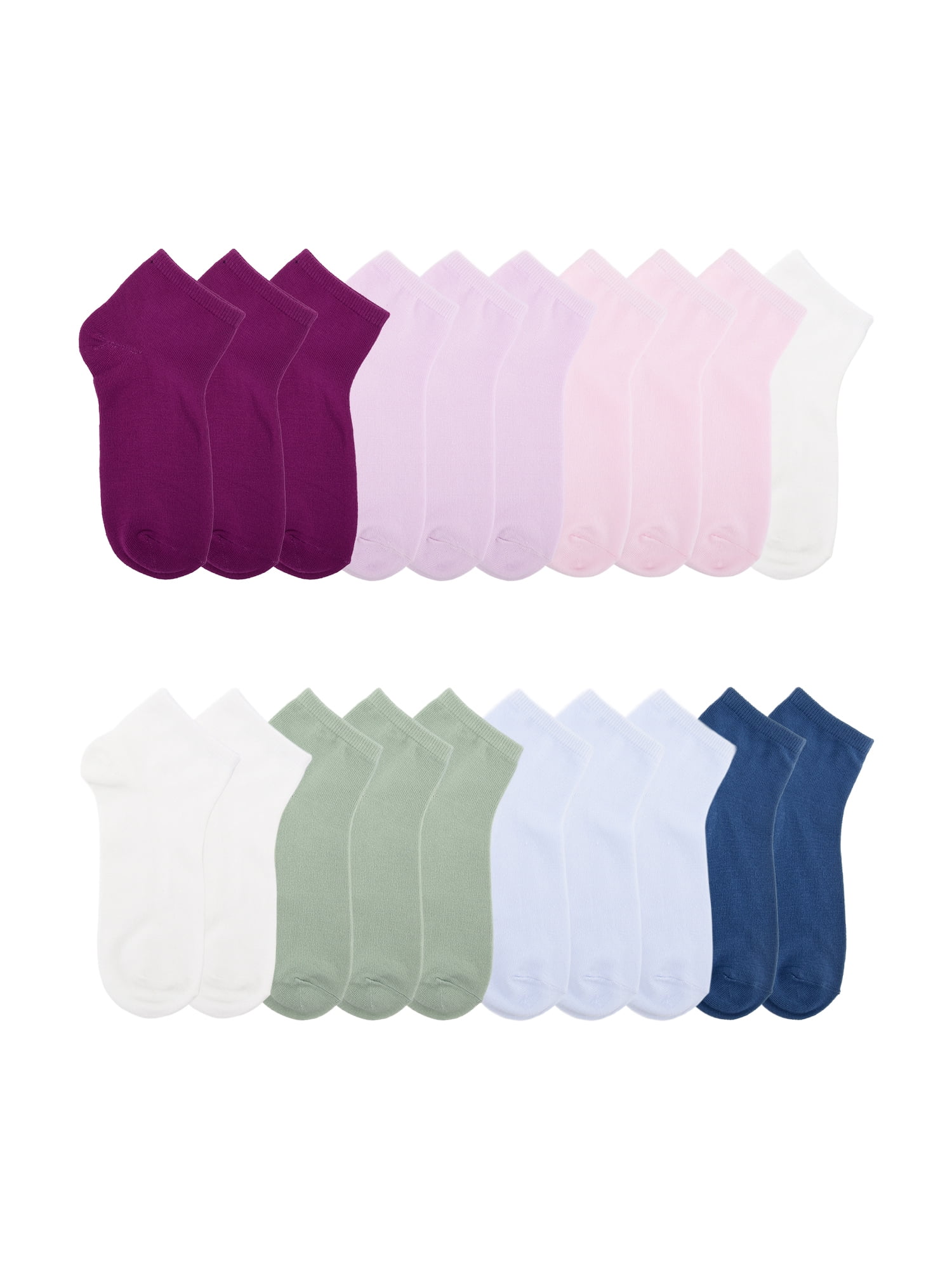 No Boundaries Women's Ankle Cut Socks, 20 Pack, Shoe Size 4-10