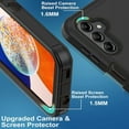 thumbnail image 3 of Starshop Galaxy A14 5G case, With Tempered Glass Protector, Shockproof Protection Rugged Hybrid Drop Cover Black, 3 of 5