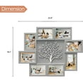8 Gray Gallery Collage Frame Set for 4x6 Photos with Unique Tree Decor