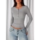 thumbnail image 5 of Remera PRETTYGARDEN 2025 Otoño Manga Larga Henley Gris XS, 5 of 8