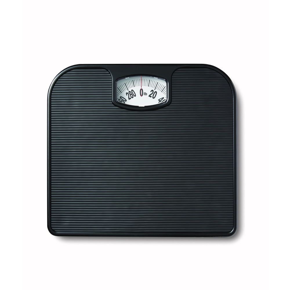 Mainstays Analog Bathroom Scale, Dial Body Scale, Black