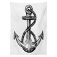 thumbnail image 3 of Ambesonne Anchor Tablecloth Rectangular Table Cover, Vintage Sketch, 60"x90", Black and White, 3 of 4