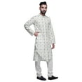 thumbnail image 2 of Atasi Ensemble Kurta Pyjama Long pour Hommes à Col Mandarin Imprimé Tenue Décontractée pour Garçons, 2 of 4