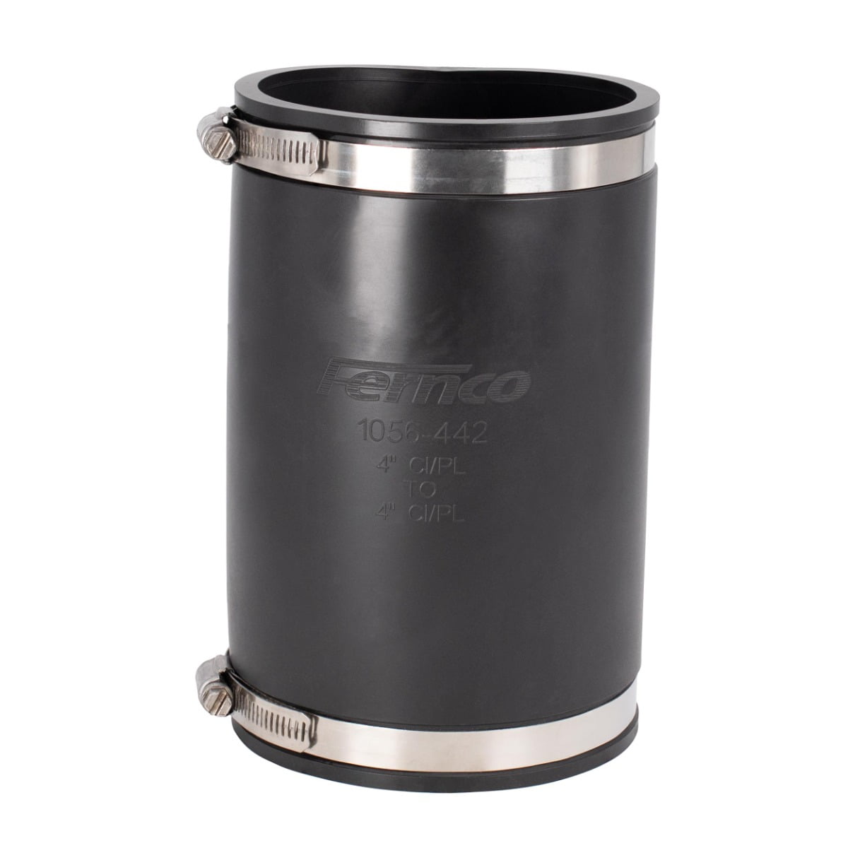 Fernco XL 1056442 Flexible Pipe Coupling 4” CI/Plastic/Steel to 4” CI
