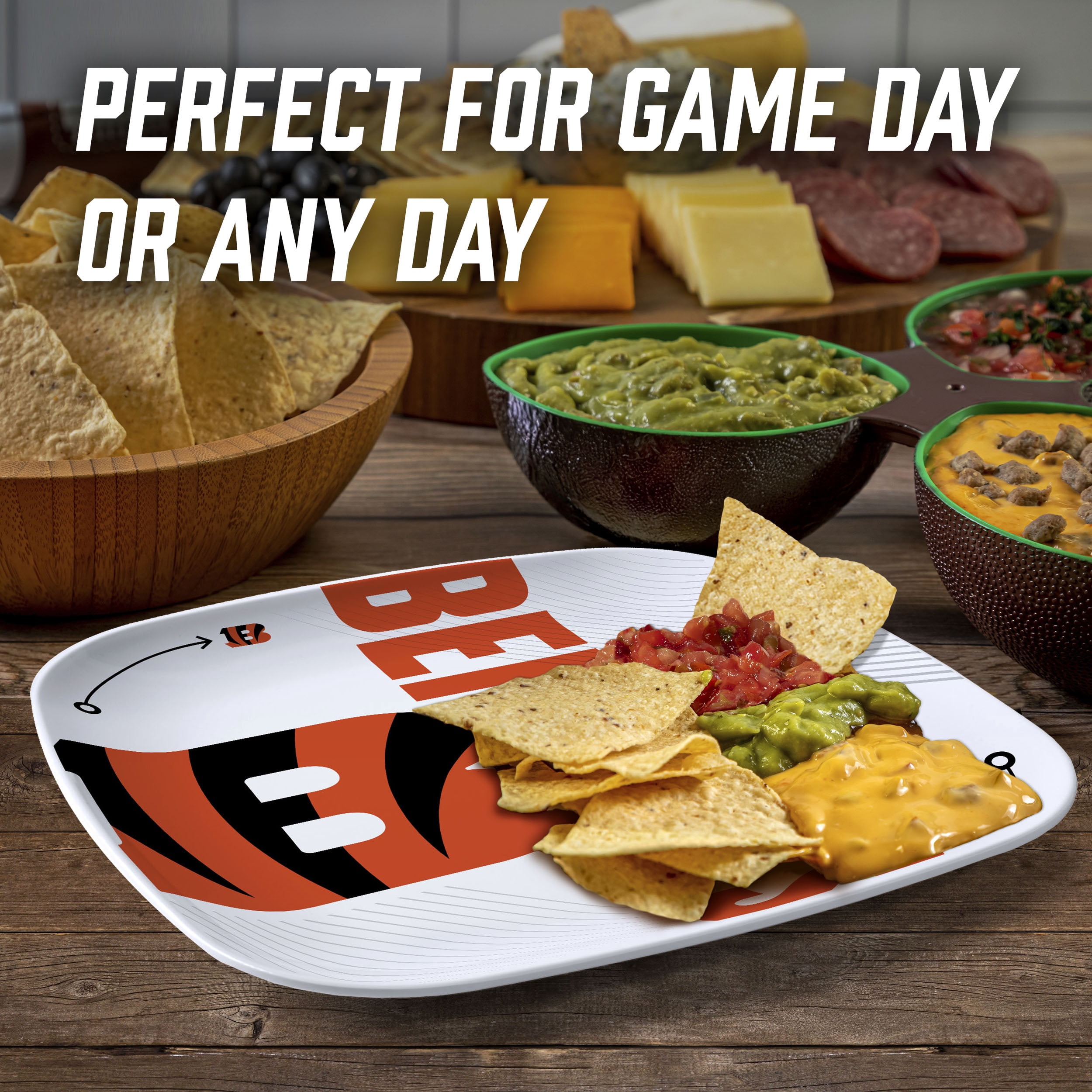 YouTheFan NFL Cincinnati Bengals Large Party Plate