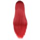 thumbnail image 3 of Nvzi Peluca de cabello natural liso de 80 cm de largo con flequillo para cosplay, peluca colorida para fiesta de Halloween para niña (roja), 3 of 5
