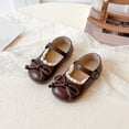 thumbnail image 2 of GJSYRH Toddler Girls Classic Oxford Shoes Princess Dress Mary Jane Party Bowknot Flats School Uniform Shoes Brown 5.5-6 Years, 2 of 4