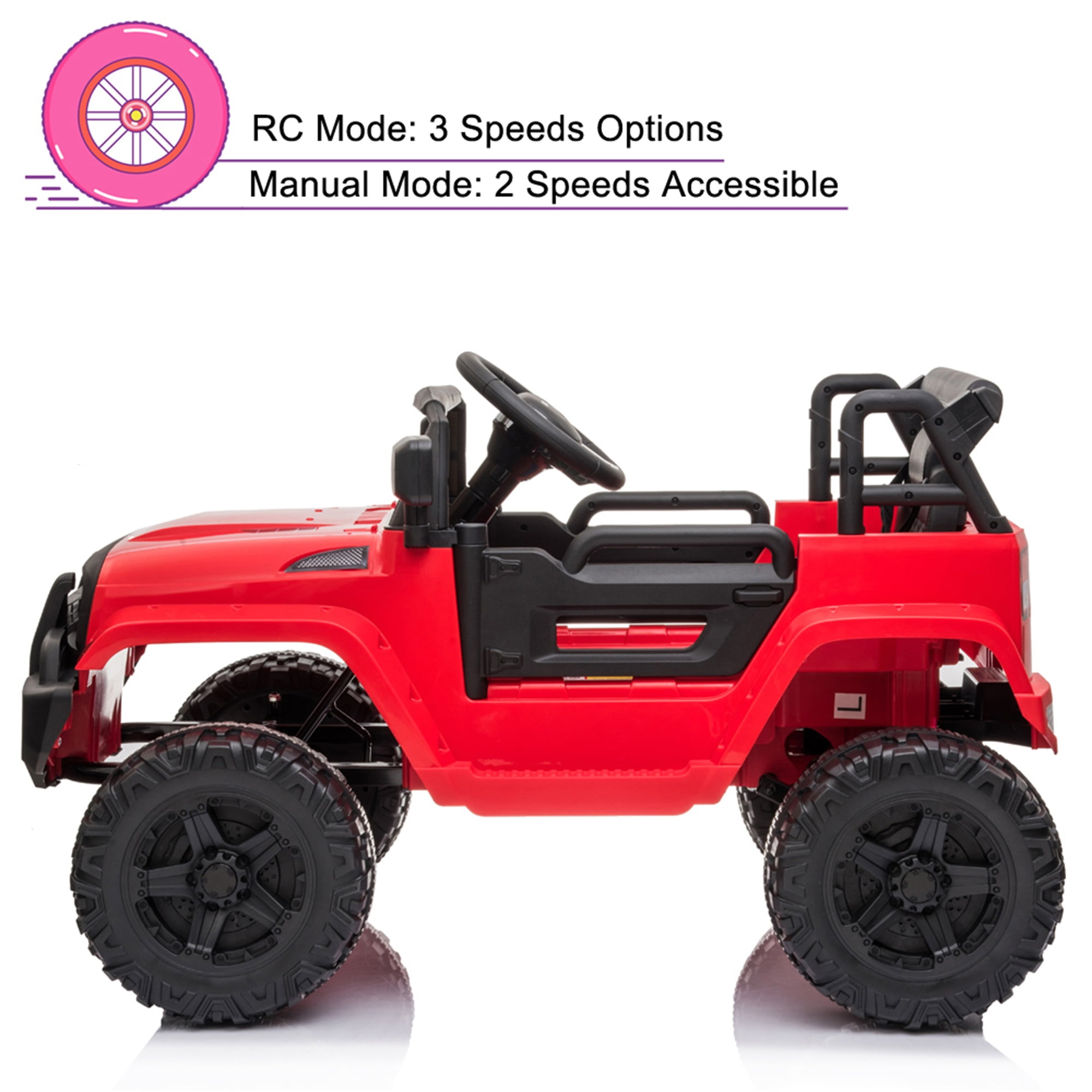 CIPACHO 12V Powered Electric Car Dual Drive, Ride Ons for Kids Car with 2.4G Remote Control, Red