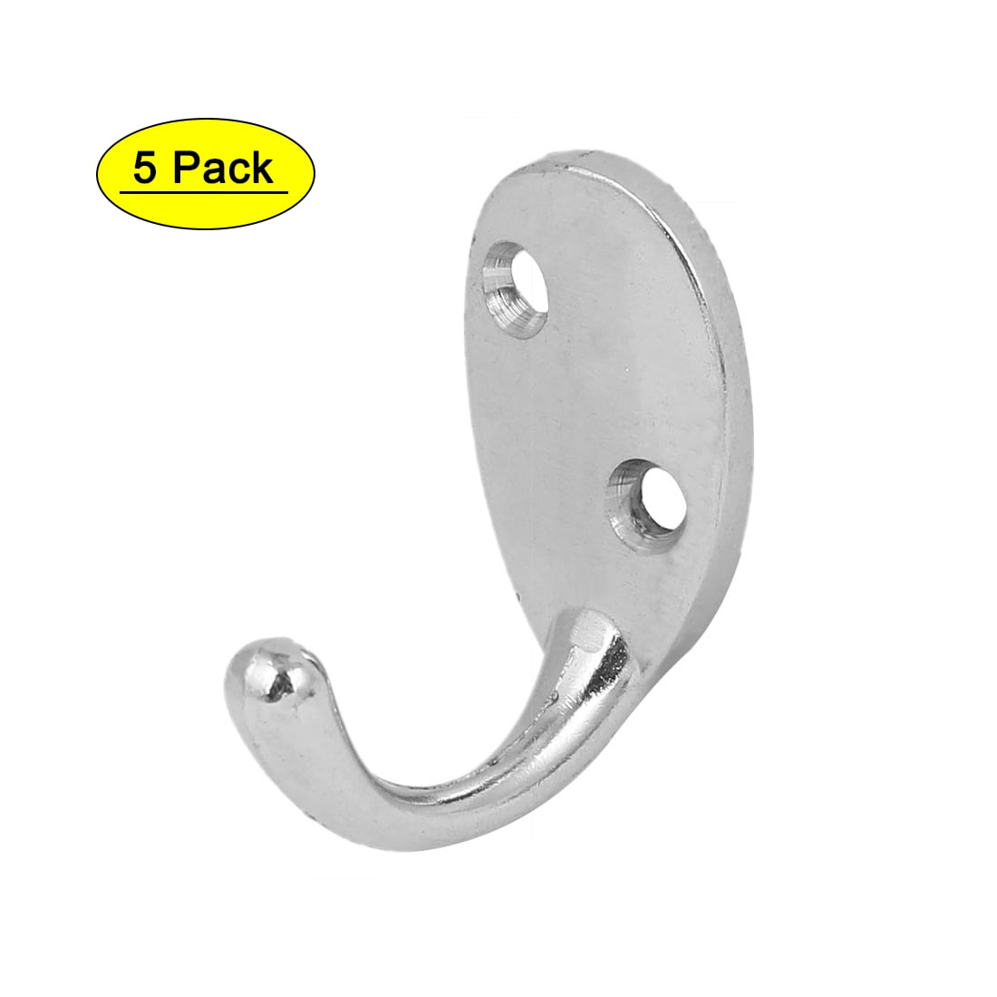 Uxcell 1.81' Length Silver Zinc Alloy Wall Mounted Towel Hook, 5 Pack