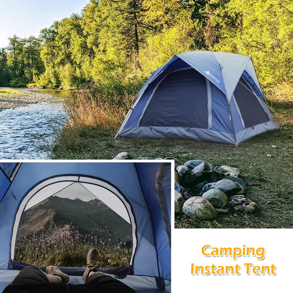 IC ICLOVER 2-3 Person Camping Tent, Waterproof Double Layer Dome Tent with 2 Doors & 2 Large Mesh Windows for Hiking Trave
