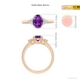 thumbnail image 4 of ANGARA Natural 1.15 Ct. Amethyst with Diamond Classic Ring in 14K Rose Gold for Women (Ring Size: 12), 4 of 9