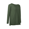 thumbnail image 4 of Fancyglim Womens Plus Size Tee Shirts Long Sleeve V Neck Loose Tops(Green 5X), 4 of 7
