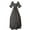Gray, variant on Aoochasliy Fall Dresses for Women Long Sleeve Round Neck Belt Irregular Dress Court Vintage Ladies Dress