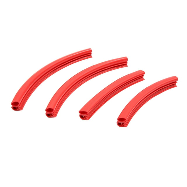 4Pcs Protector de Borde de Revestimiento Anti-Colisión Coche Rojo Puerta Cero Tira