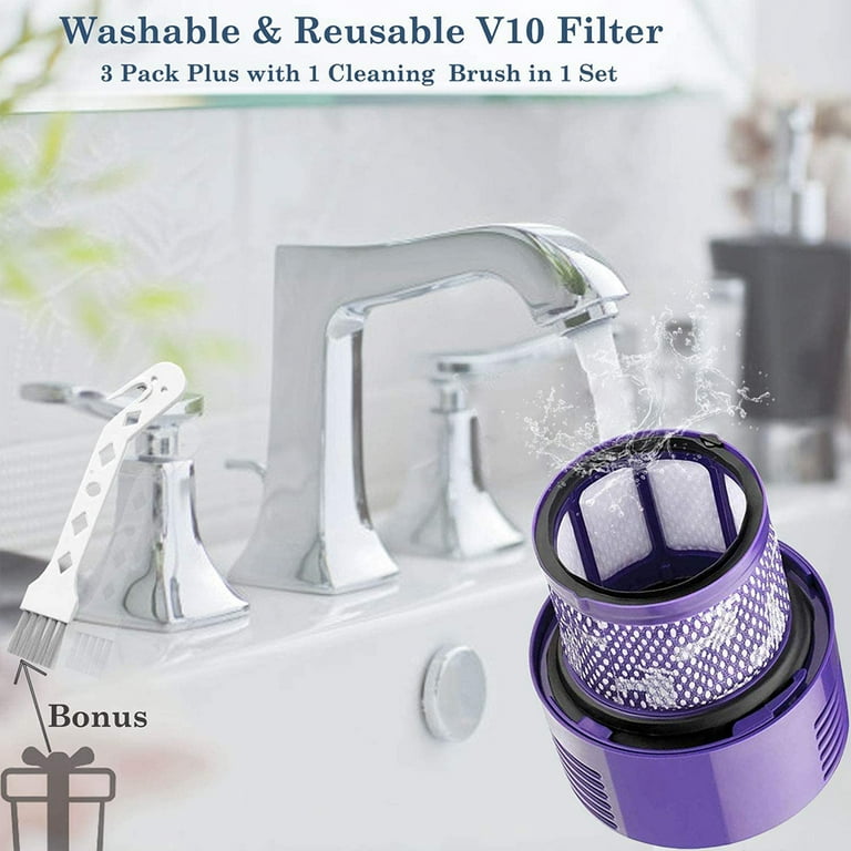  I clean Replacement Dyson V10 Filter, 4 Packs Vacuum Filter  Compatible with Dyson V10 Cyclone Series, V10 Absolute, V10 Animal, V10  Total Clean, SV12,V15 Series : Home & Kitchen