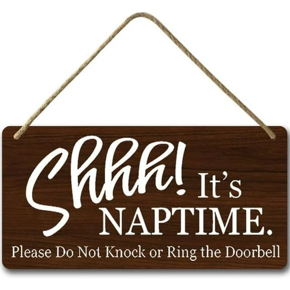 6x12 IN Shhh It's Nap Time Please Do Not Knock or Ring the Door Bell Door Sign,,Door Decor,Vintage Look Silence Please Home Accessory Gift