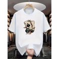 thumbnail image 1 of Men's Casual Black T-Shirt with Intricate Skull and Mechanical Design - Crew Neck, Short Sleeve, Summer Fashion Graphic Tee, Casual Sporty Tee, Comfy Tee, 1 of 6