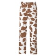 thumbnail image 6 of felwors Women's Cow Print Jeans High Waisted Straight Leg Denim Pants with Pockets, Western Cowgirl Outfit for Casual & Party Wear (Coffee, S), 6 of 6