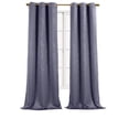 thumbnail image 2 of Sheetsnthings Virginia 37-Inch Wide x 63-Inch Long Panel, Blackout Weave Embossed Set of 2 Grommet Top Curtains, Grey, 2 of 5