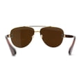 thumbnail image 2 of Luxury Metal Half Rim Tear Drop Officer Pilots Sunglasses Gold Brown, 2 of 4