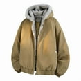 thumbnail image 2 of Zedker Men's Winter Sherpa Hoodie Jacket Fleece Lined Zip Up Warm Hoodies Sweatshirt Winter Zipper Sweater Hooded Coat Brown S, 2 of 9