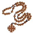 thumbnail image 4 of Collar de Jerusalén de madera de olivo católico TerraSantaStore con forma de rosario, 4 of 6