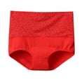 thumbnail image 2 of (2-Pack) Rinsvye Women's Solid Color Cotton Hiking Underwear Women Underwear High Waisted Underwear Lace Panties for Women Plus Size Pack Control Underwear for Women Microfiber Women's Panties, 2 of 4
