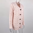 thumbnail image 4 of CHUANK Womens Boho Patchwork Cardigan Long Sleeve Open Front Knit Sweaters Coat Pockets Pink S, 4 of 6