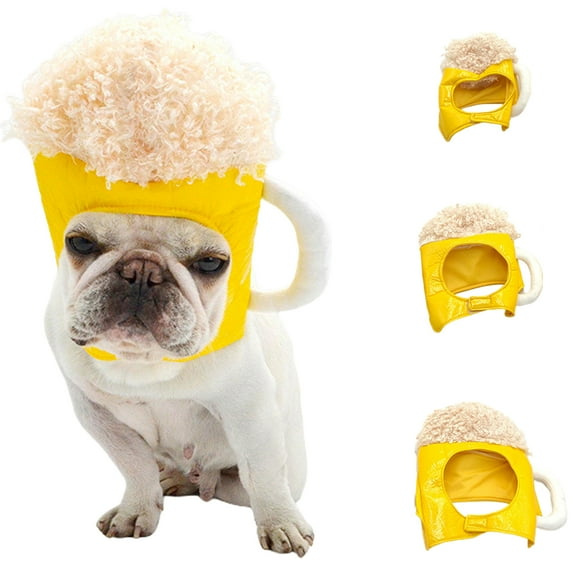 SPRING PARK Pet Hat, Cute Cups Shape Hat Funny Cat Dog Bunny Hat Kitten Soft Outfit Beer Mug Decoration Hat Pet Costume Accessories Headwear for Halloween