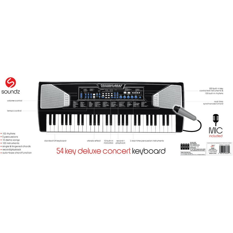 Soundz Deluxe Concert 54-Key Electric Keyboard - Walmart.com Soundz Deluxe Concert 54-Key Electric Keyboard - Walmart.com