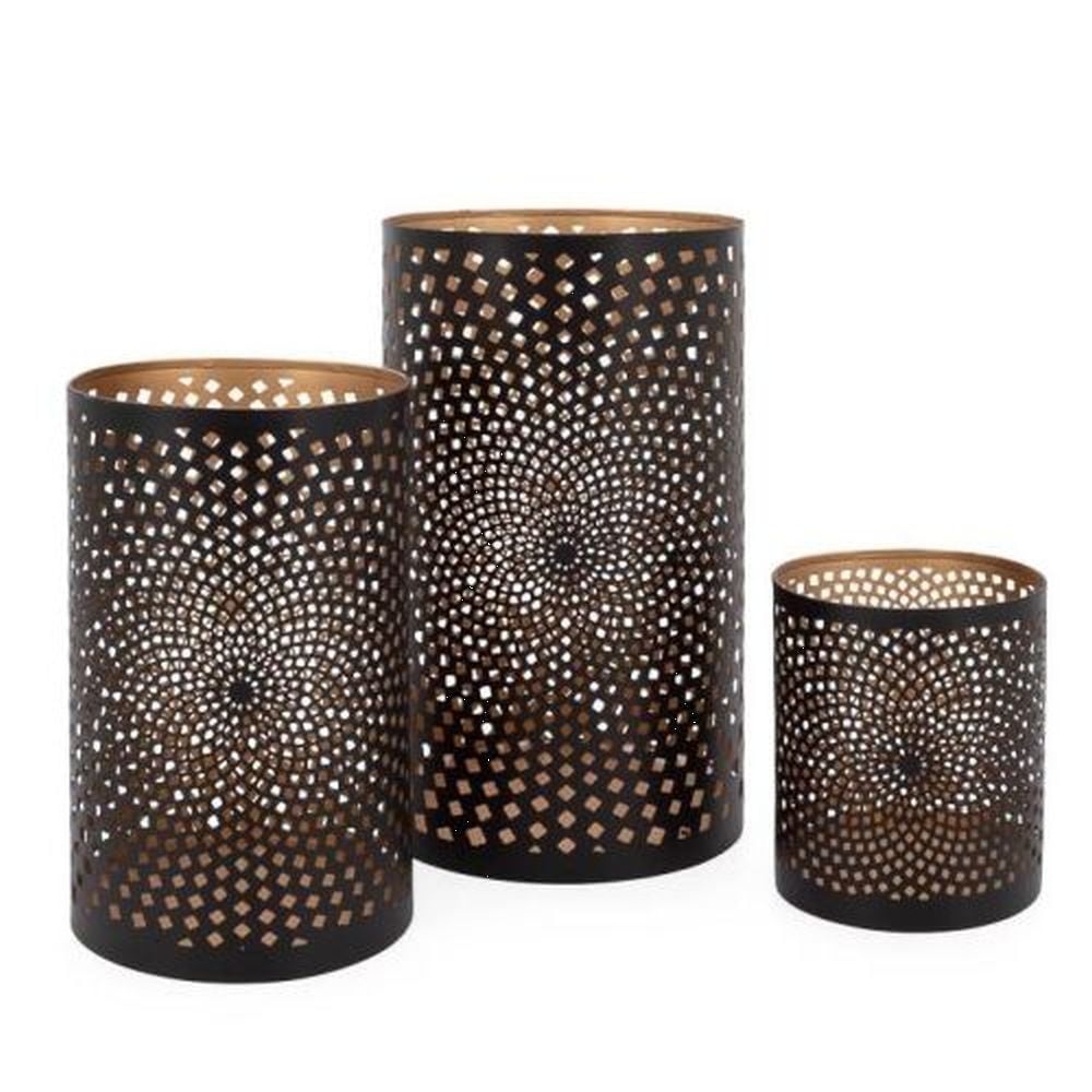 Torre & Tagus Spiro Metal Cutout Hurricane Candle Holders, Set of 3 ...