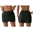 thumbnail image 3 of Skirt for Women High Waisted Skirt Ruched Wrap Short Skirt Black M, 3 of 7
