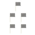 thumbnail image 3 of pitrice 100 Pieces Accessories Racing Toothpicks Flags Markers Mini Muffin Cocktail Fruit Sticks Food Dining black white plaid 5Set, 3 of 6