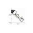 thumbnail image 4 of 925 Sterling Silver Textured Ruthenium plating Fancy Lobster Closure Blk Plated Crystal Bracelet With 1inch Ext. 6.5 Inc, 4 of 4