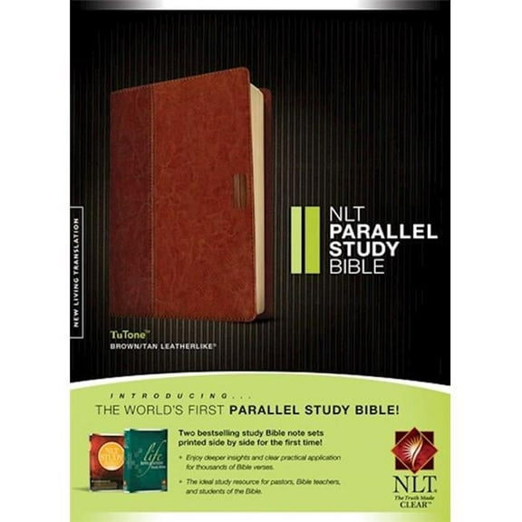 Tyndale House Publishers 056147 NLT Parallel Study Bible - Brown & Tan TuTone Indexed