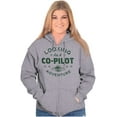 thumbnail image 3 of Alien Believer UFO Hunter Copilot Unisex Fleece Graphic Zip Up Hoodie Brisco Brands 2X, 3 of 5