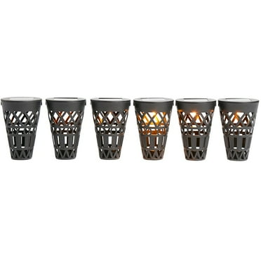 Set of 6 Solar Torches with Hanging and Garden Stake Feature