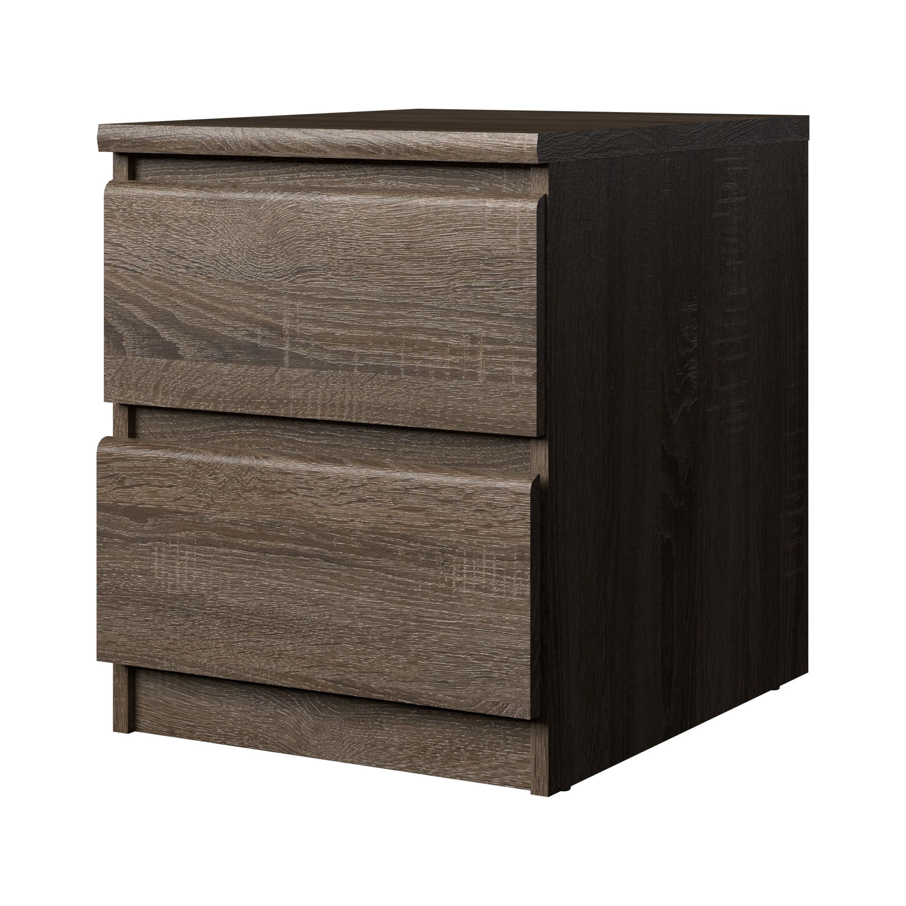 Tvilum Scottsdale 2 Drawer Bedroom Nightstand for Adults, Truffle Oak