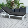 thumbnail image 4 of LeisureMod Chelsea Modern White Aluminum Outdoor Chaise Lounge Chair with Black Cushions, 4 of 10