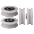 thumbnail image 1 of 4pcs 4x20x6.5x7.4mm White Inner Dia 4mm U-groove Nylon Pulley Wheel For Sliding Door A, 1 of 3